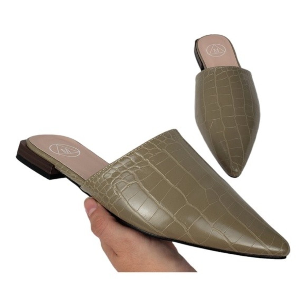 Misguided Reptile Print Flat Mule